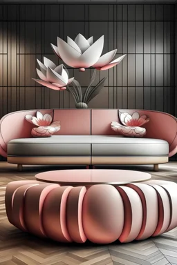 Reception furniture inspired by lotus flowers