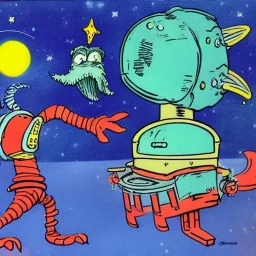 starships versus space monster in the cosmos by dr seuss