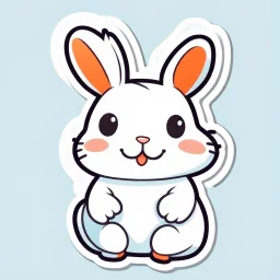 cute rabbit sticker template