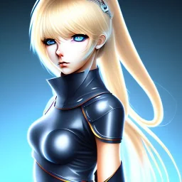 blond anime girl, blue eyes, ninja