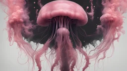 photo RAW, (Black and pink : Portrait of a ghostly jellyfish, shiny aura, highly detailed, gold filigree, intricate motifs, organic tracery, by Android jones, Januz Miralles, Hikari Shimoda, glowing stardust by W. Zelmer, perfect composition, smooth, sharp focus, sparkling particles, lively coral reef background Realistic, realism, hd, 35mm photograph, 8k), masterpiece, award winning photography, natural light, perfect composition, high detail, hyper realistic