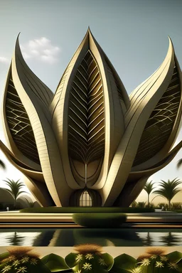 تصميم معماري لبيت على شكل وردة اللوتس الفرعونية