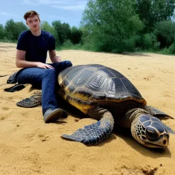 Mitch Mconell Riding a turtle