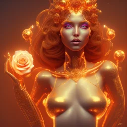 hot rose goddess, by Mahmoud Sai, Cartographic, Circuitry, Golden Hour, Closeup-View, 16k, Lumen Global Illumination, Diffraction Grading ,