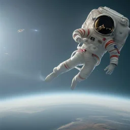 astronaut falling from earth to atmosphere, full body detail, unreal 5, octane render,cinema4d, dynamic lighting, 8k, redshift render, highly, hyperrealism ultra detailed, hyper realistic.