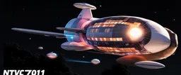 dirigible NCC 1701 hybrid, retrofuturistic, phototrealism, united federation of planets camper blimp