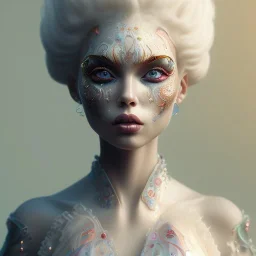 Ultra detailed very beautiful clown girl,beautiful real skin, symmetrical, ultra detailed curl hair, soft lighting, ultra detailed face, concept art, digital painting, looking into camera, octane render, art by artstation