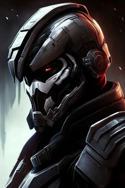 A soldier in the game Mass effect , he wears a BLACK skull helmet that covers his face, he is a rifleman, and his callsign is Titan.