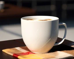 Cappuccino art in mug saucer