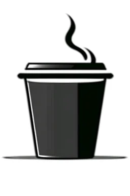 black and white coffee cup logo