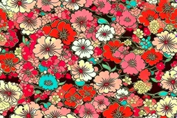 JAPANESE POPART CHERRY BLLOSSOM theme PATTERN