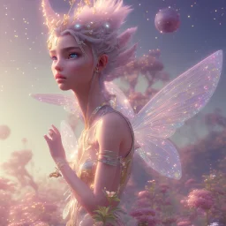 subtle transparent fairy in a galactic ambiance, delicate colors, in the foreground, full of details, smooth，soft light atmosphere, light effect，vaporwave colorful, concept art, smoot, 8 k, unreal engine 5