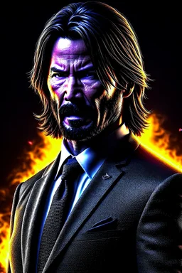 John Wick turning Super Saiyan photo real