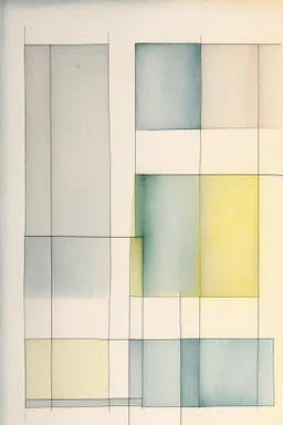 Abstract watercolor in the style of Agnes martin. Sketchy pencil outlines