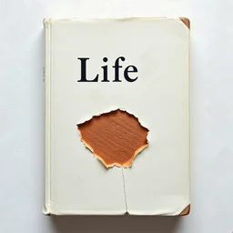 Couverture de livre classique ancien blanc abîmé intitulé 'Life is'