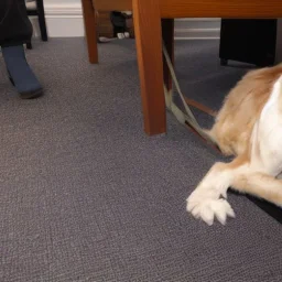 Scally is under the chair