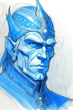 Esboço rápido de Salazar a lápis azul