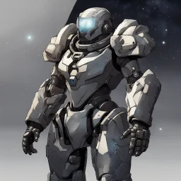 A battle suit made of galaxies and stars with a glove that has seven endless stones Battle armor from the extract of galaxies