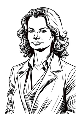 outline art of a confident woman