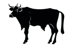 Aubrac: cow clipart style simple stencil