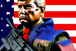 G.I. Joe doll soldier nylon Donald Trump, gun,boots, helmet, Trump facial detail,trump