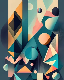 geometry abstract ,2d , soft colors, Malevic style, dark