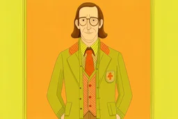 Wes Anderson cartoon of a man