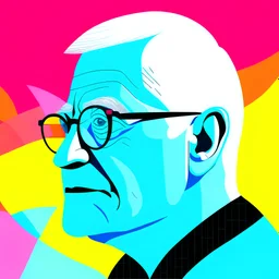 create a profile photo in David Hockney style; show AI and digital health information; modern, simple and high resolution