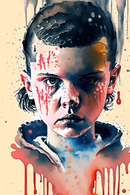 Waterbrush stranger things eleven illustration