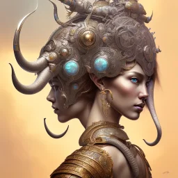 ssango fantasy, fantasy magic, intricate, sharp focus, illustration, highly detailed, digital painting, concept art, matte, artgerm and paul lewin and kehinde wiley, masterpiece silver elephant head bronze Asian African girl nice breast Hawaiian hair turquoise golden waves