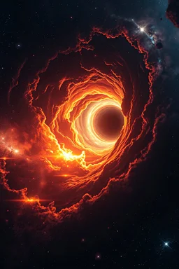 Intense worm Hole explosion in deep space. Wormhole apocalypse wipes out Universe. Worm-hole collision explodes in outer space. Epic galaxy with growing black hole. Cinematic interstellar