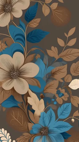 Boho Wallpapers Digital , Blue Brown Aesthetic Wallpaper , Shapes wallpaper , Neutral Floral, 4k, realistic, simple, refine, clean