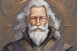 Old man, big beard, bold hair, in solo leveling shadow drawing, sing, Medieval them, intricate details, highly detailed, high details, detailed portrait, masterpiece,ultra detailed, ultra quality