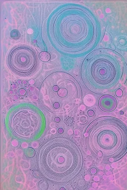 Abstract watercolor circles with Sketchy pencil outlines