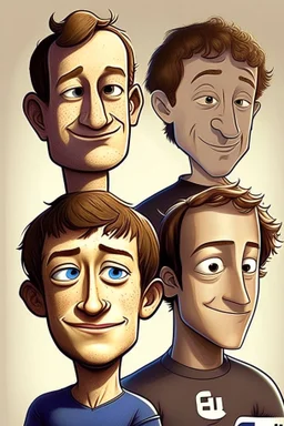 Mark Zuckerberg CEO, Meta , cartoon 2d