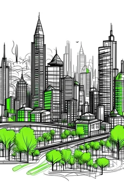 drawing green city