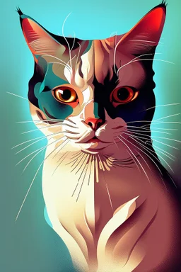 A cat, abstract and surrealism