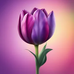 create an interesting purple tulip with color rainbow and colour backgrounds
