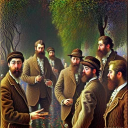 guys listening to the music, Claude Monet style