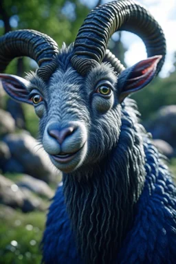 alien goat ,3d 4k octane render, smooth, sharp focus, highly detailed, unreal engine 5,