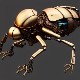 steampunk cybernetic biomechanical robotic bug of death, symmetrical, front facing, 3 d model, very coherent symmetrical artwork, unreal engine realistic render, 8 k, micro detail, gold and steel intricate, elegant, highly detailed, digital painting, artstation, smooth, sharp focus, illustration, artgerm, tomasz alen kopera, wlop