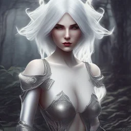 fantasy setting, woman, redhead, white hair