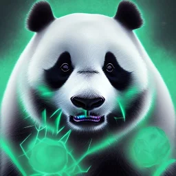 A panda furry with mint fur color that can use ice rainbow superpowers