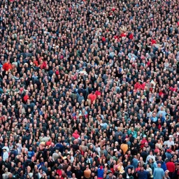 huge man, crowd,