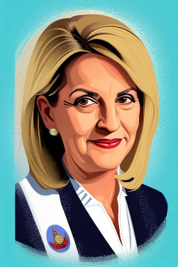 Extremely rich female politician portrait