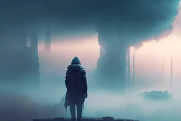 mist, clouds, city, sci-fi, person, exoplanet, epic