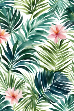 fabric boho Watercolor Of tropical palm leaves, repeating patterns, Flowers, Repeating Patterns, boho