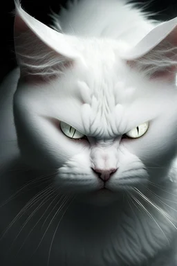 Evil white cat