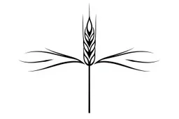 Graphic element of wheat sheaf, vertical, black on white vector
