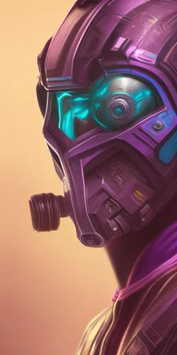 purple galaxy masked super villain, weapons in hands, teal and purple smoke, full portrait, hyper realistic, 4k